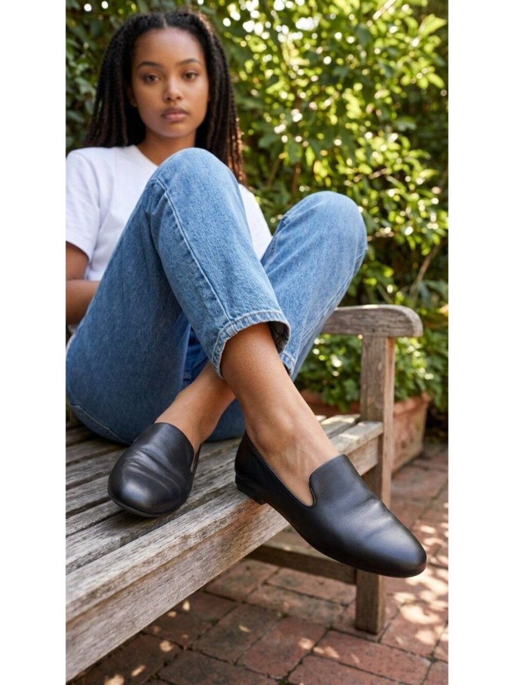 Birdies Black Leather Quilted Insole Slip On Loafers Womens Size 8 - Picture 2 of 11